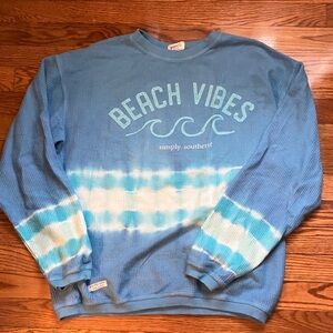 Simply Southern Blue Tie-Dye Beach Vibes Crewneck Sweater